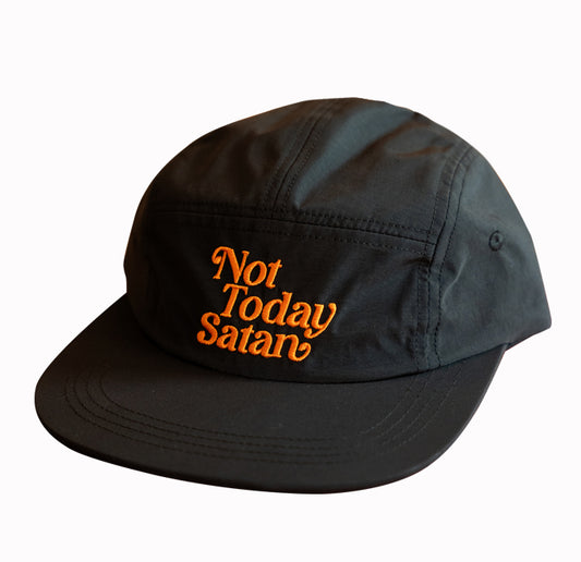 Not Today Satan 5 Panel Hat Black / Orange