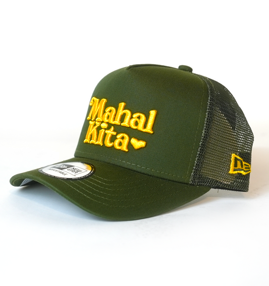 MK New Era 9Forty Trucker Olive Yellow