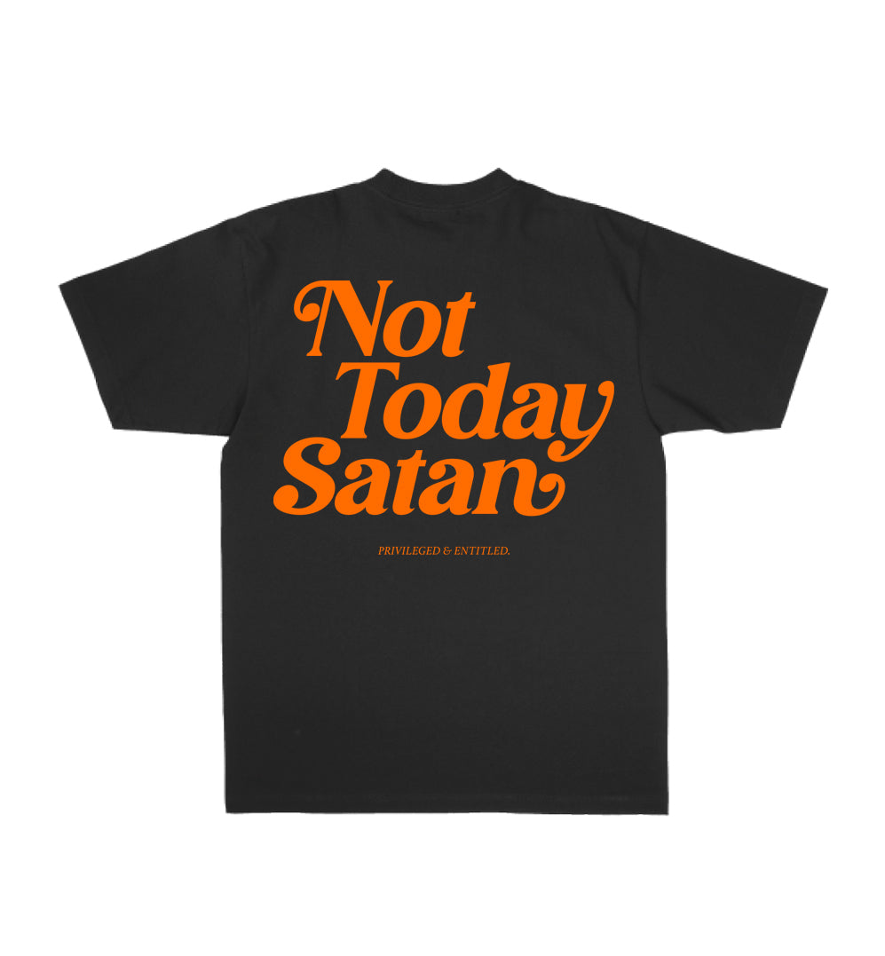 Not Today Satan T-Shirt Black/Orange