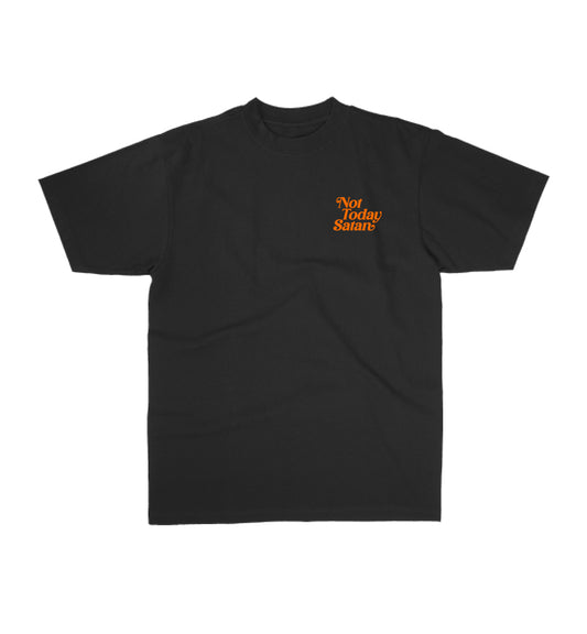 Not Today Satan T-Shirt Black/Orange