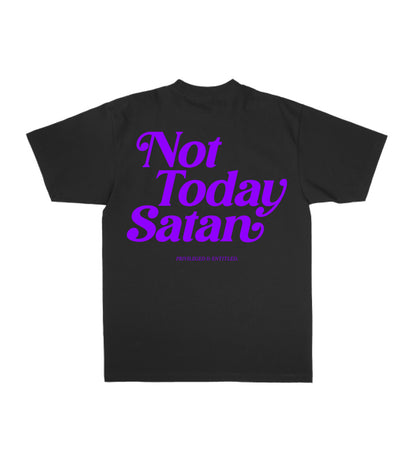 Not Today Satan T-Shirt Black/Purple