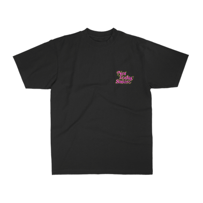 Not Today Satan T-Shirt Black/Pink & Green