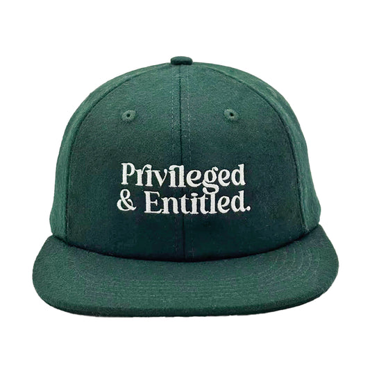 Privileged & Entitled Wool Cap - Forest Green