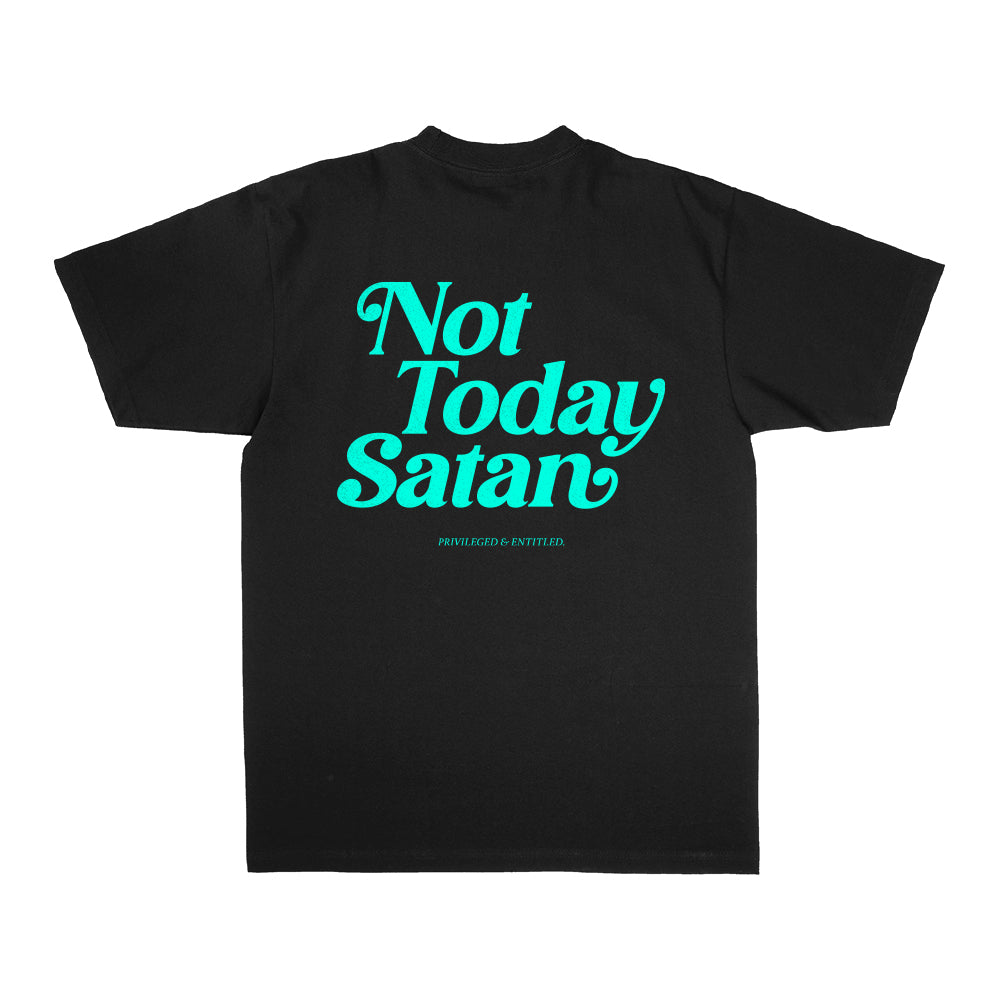 Not Today Satan T-Shirt Black/Tiffany